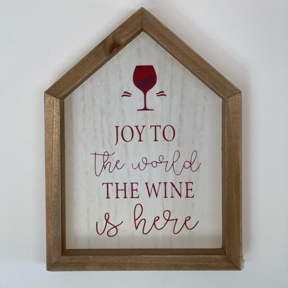 Christmas Tabletop Sign Home Decor Holiday Wine Glass Decorations Santa Wreath - Picture 3 of 17